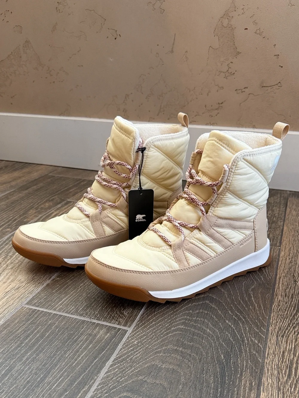 SOREL Women's Honey White/Ceramic Whitney II Plus Lace Waterproof Boot—10